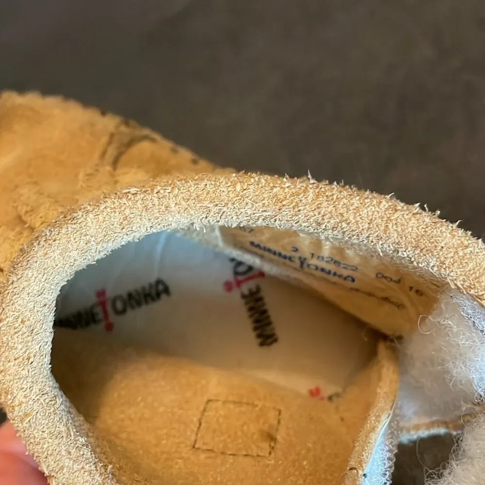 Minnetonka Baby Moccasin Suede brown/ yellow